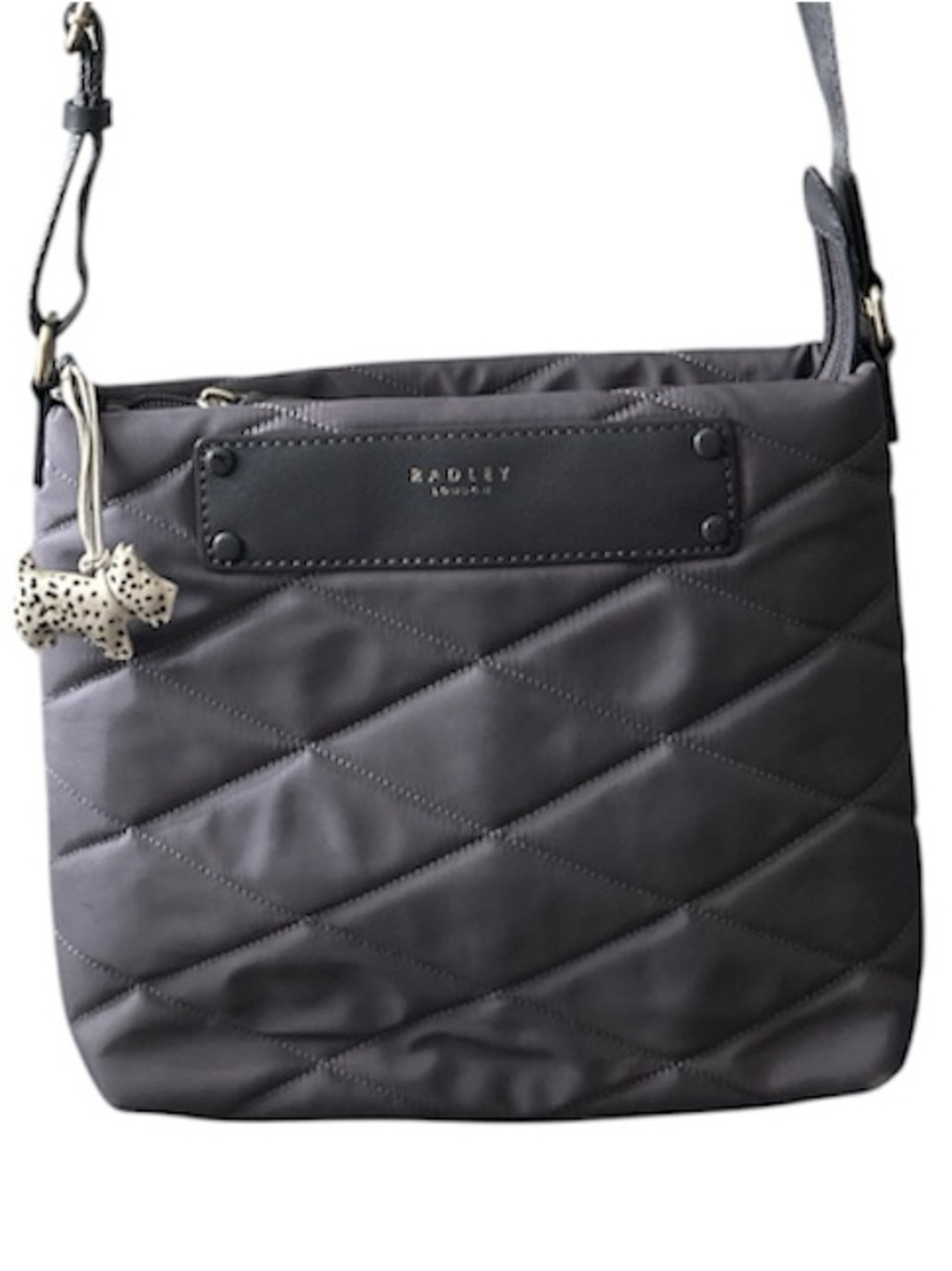 Radley London Charleston quilted nylon crossbody bag with spotted Scotty charm